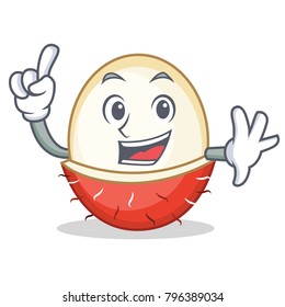 Finger rambutan mascot cartoon style