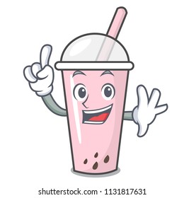 Finger raspberry bubble tea character cartoon