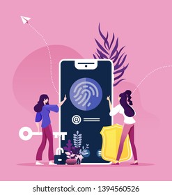 Finger recognition concept, Online security protection 