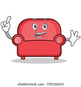 Finger red sofa character cartoon
