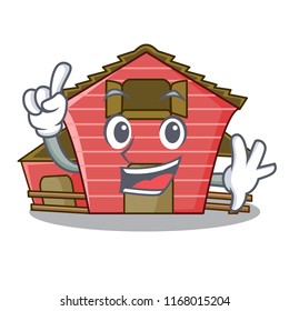 Finger red storage barn isolated on mascot