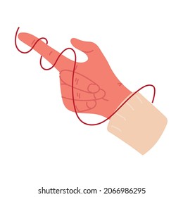 finger with red string icon