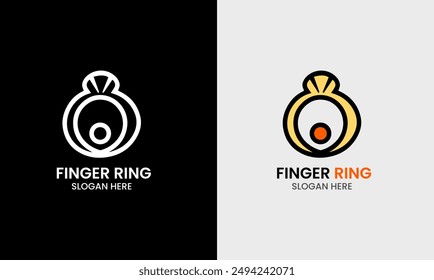 Finger ring, wedding ring, woman hand jewelry finger logo icon symbol round modern circle 