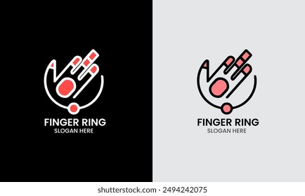 Finger ring, wedding ring, woman hand jewelry finger logo icon symbol round modern circle 