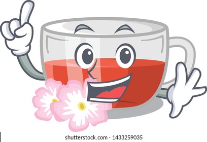Finger rosehip tea in the character shape