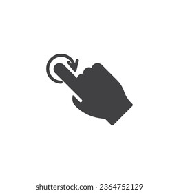 Finger rotate gesture vector icon. filled flat sign for mobile concept and web design. Rotate gesture glyph icon. Symbol, logo illustration. Vector graphics