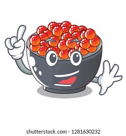 Finger salmon roe with isolated on mascot