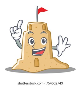 Finger sandcastle character cartoon style