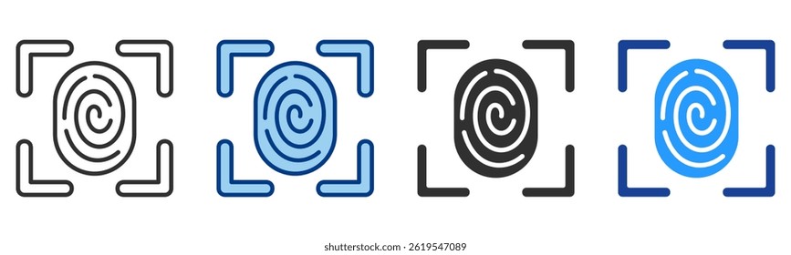 Icono de escaneo de dedos Colección de Vector de estilo múltiple