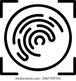 finger scan line icon illustration vector