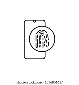 Finger scan mobile icon. Element of mobile technology icon