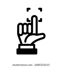 finger scan recognition solid icon vector design good for web or mobile app