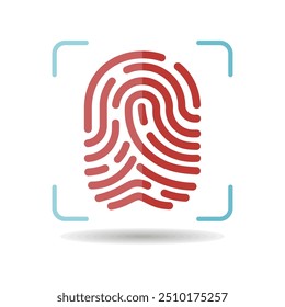 Icono de Vector de escaneo de dedos. Concepto de tecnología de escaneo de huellas dactilares. Análisis del sistema de Identificación. Señal de seguridad. Símbolo del gráfico para su diseño del Sitio web, logotipo, App, UI