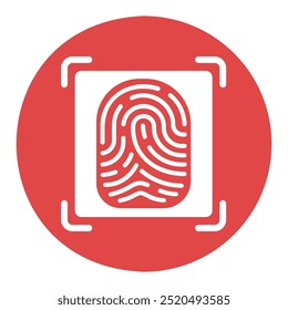 Icono de Vector de escaneo de dedos. Concepto de tecnología de escaneo de huellas dactilares. Análisis del sistema de Identificación. Señal de seguridad. Símbolo del gráfico para su diseño del Sitio web, logotipo, App, UI