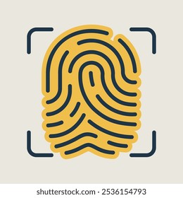 Icono de Vector de escaneo de dedos. Concepto de tecnología de escaneo de huellas dactilares. Análisis del sistema de Identificación. Señal de seguridad. Símbolo del gráfico para su diseño del Sitio web, logotipo, App, UI