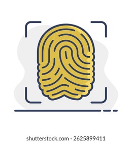 Finger scan vector icon. Fingerprint scanning technology concept. Identification system scanning. Security sign. Graph symbol for your web site design, logo, app, UI