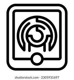Fingerscanner-Umrandungsvektorgrafik. Handdruck. Sicherheitsverriegelung