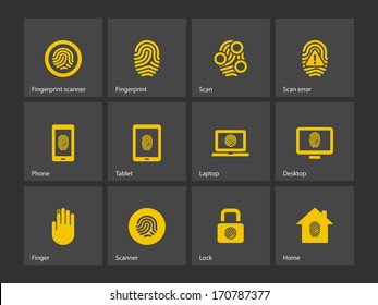 Finger scanner icons. Vector illustration.