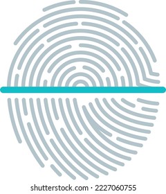 Finger scanning process icon. Authorization app sign. Identification symbol