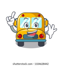 Finger school bus mascot cartoon