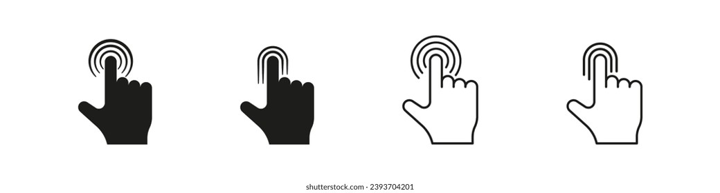 Finger screen gesture icon set. Touch, tap, flick or swipe icons.