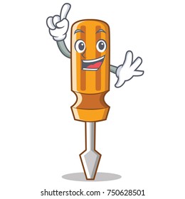 Finger screwdriver character cartoon style