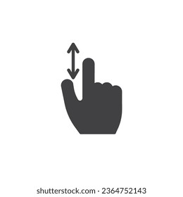 Finger scroll gesture vector icon. filled flat sign for mobile concept and web design. Scroll gesture glyph icon. Symbol, logo illustration. Vector graphics