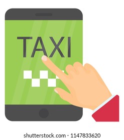 
Finger scrolling through a mobile app to call the cab, making sense for e-hailing application
