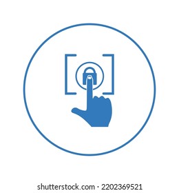 Finger security lock scan icon | Circle version icon |
