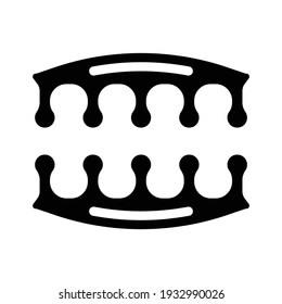 finger separator glyph icon vector. finger separator sign. isolated contour symbol black illustration