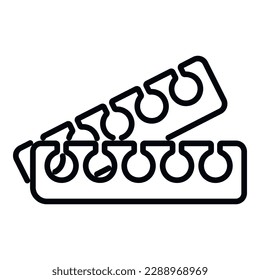 vector de contorno de icono separador de dedos. La pedicura de las uñas. Salón de cuidados