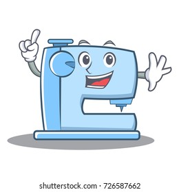 Finger sewing machine emoticon character