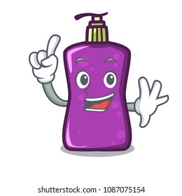 Finger shampo mascot cartoon style