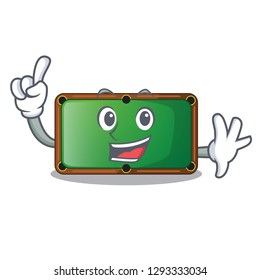Finger shape billiard table on wooden cartoon