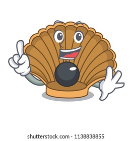 Finger shell with pearl mascot cartoon