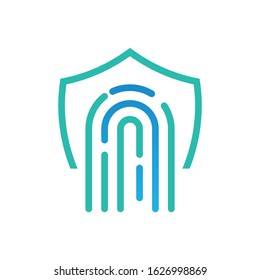 Finger shield logo template vector icon design