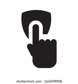 Finger shield logo template vector icon design