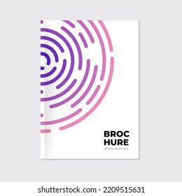 Finger sign. Brochure, leaflet, cover template design. Curved lines. Circular abstract shapes on white background 