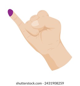 signo de dedo ha participado en las elecciones, ilustración vectorial de signo de tinta de dedo