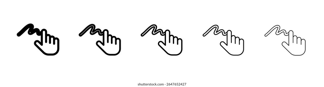 Signo de dedo Icono Vector Delgado Estilo de contorno Signo