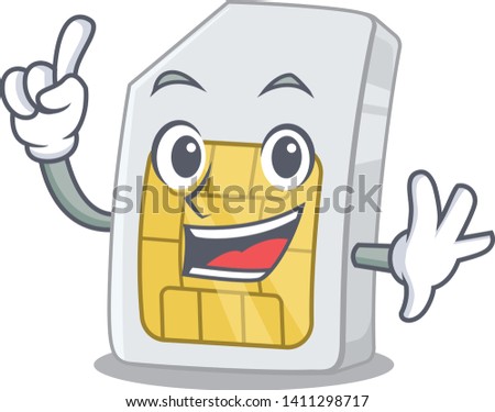 Finger simcard in the a mascot wallet