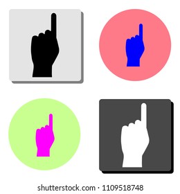Finger. simple flat vector icon illustration on four different color backgrounds