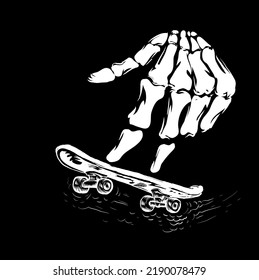 Finger skull skate vector illustration 