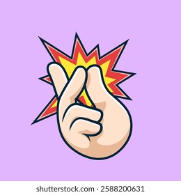 Finger Snap Cartoon Vector Icon Illustration. People Object Icon Concept Isolated Premium Vector. Flat Cartoon Style