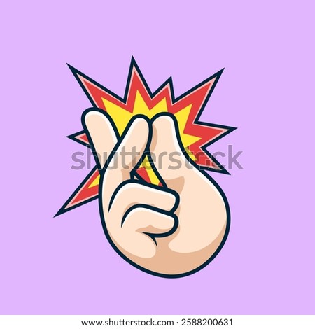 Finger Snap Cartoon Vector Icon Illustration. People Object Icon Concept Isolated Premium Vector. Flat Cartoon Style