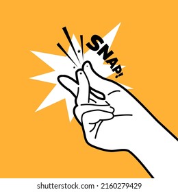 Finger snap  Snap gesture outline isolated white background 