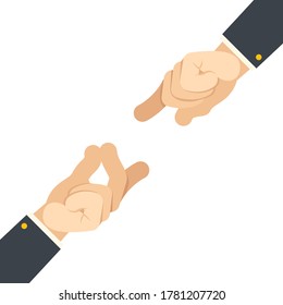 Finger snap hand gesture attract design flat vector illustration