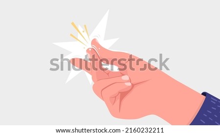 Finger snap. Hand with snapping finger gesture.