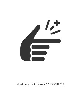 Finger snap icon in flat style. Fingers expression vector illustration on white isolated background. Snap gesture business concept.