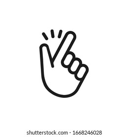 Finger snap icon in flat style. Vector illustration.